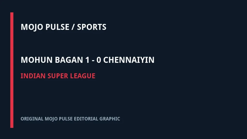 Manvir Singh's 85th-Minute Winner Gives Mohun Bagan 1–0 Victory Over Chennaiyin 2 Original MOJO PULSE Sports Desk editorial graphic for Manvir Singh’s 85th-Minute Winner Gives Mohun Bagan 1–0 Victory Over Chennaiyin
