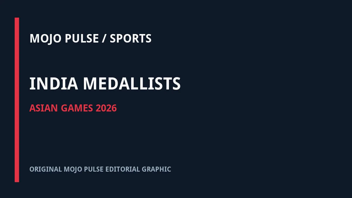 Original MOJO PULSE Sports Desk editorial graphic for SAI Kolkata Honours Asian Games Gold Medallists and Historic Rowing Bronze