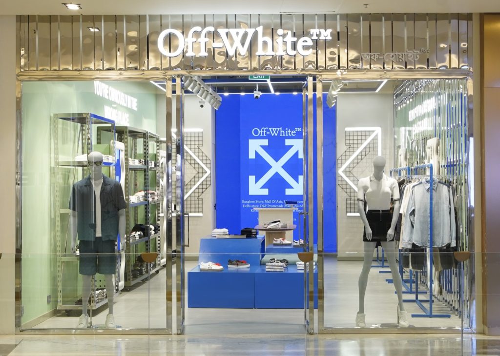 Off-White boutique storefront at Quest Mall in Kolkata