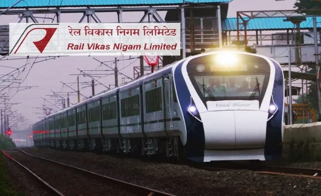RVNL emblem with illustrative modern metro train for Purple Line power tender